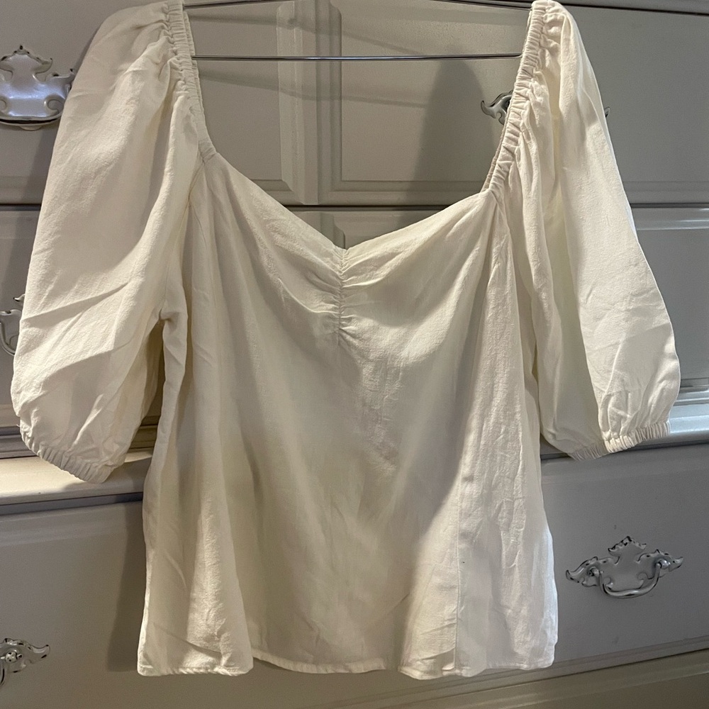 H&M Cream Puff Sleeve Blouse